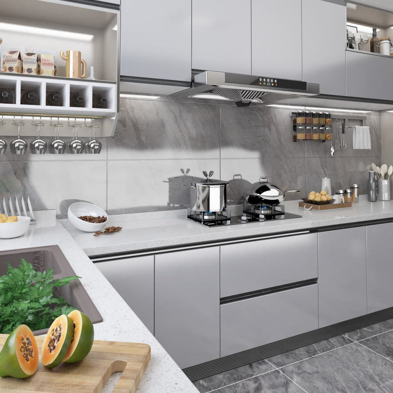 Load image into Gallery viewer, Vidaxl meubelfolie zelfklevend 500x90 cm pvc hoogglans zilverkleurig
