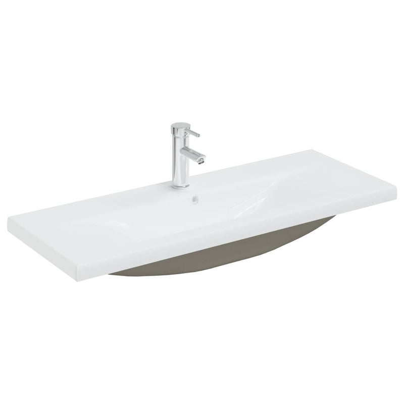 Load image into Gallery viewer, Vidaxl inbouwwastafel met kraan 101x39x18 cm keramiek wit
