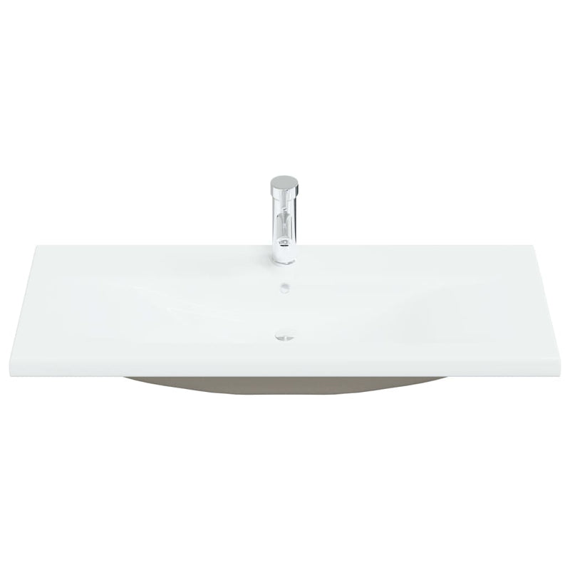 Load image into Gallery viewer, Vidaxl inbouwwastafel met kraan 101x39x18 cm keramiek wit
