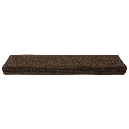 Vidaxl trapmatten zelfklevend 15 stuks 65x21x4 cm bruin rechthoekige rand