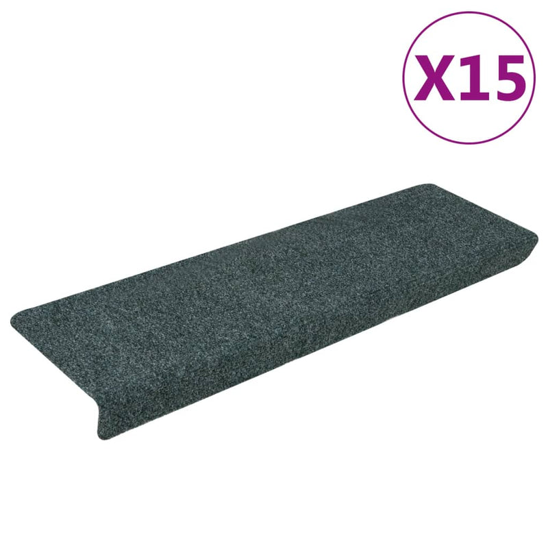 Load image into Gallery viewer, Vidaxl trapmatten zelfklevend 15 stuks 65x21x4 cm groen rechthoekige rand
