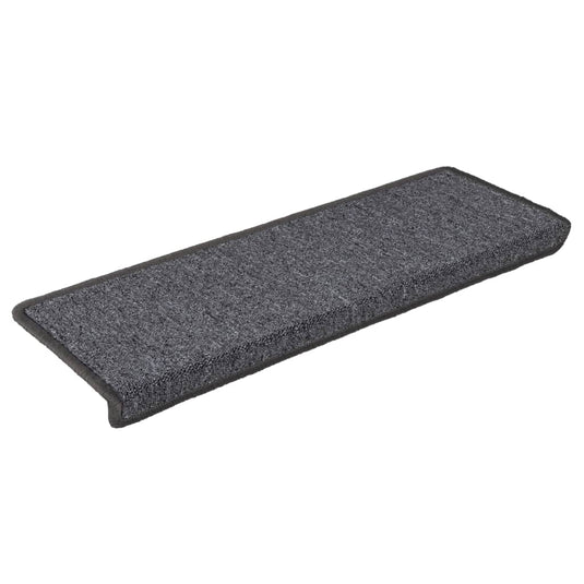 Vidaxl trapmatten 15 st 65x21x4 cm donkergrijs rechthoekige rand