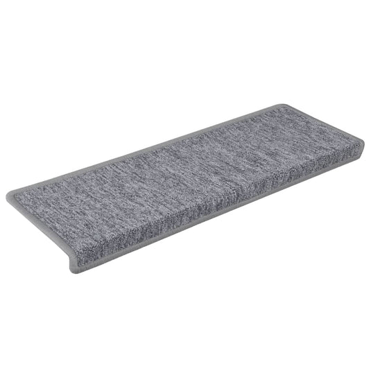 Vidaxl trapmatten 15 st 65x21x4 cm lichtgrijs met rechthoekige rand