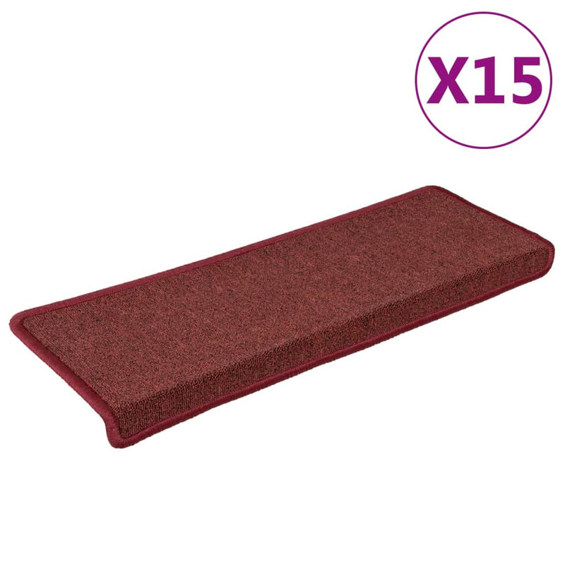 Load image into Gallery viewer, Vidaxl trapmatten 15 st 65x21x4 cm bordeaux rechthoekige rand
