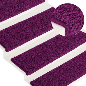 Vidaxl trapmatten 15 st 65x21x4 cm roze rechthoekige rand