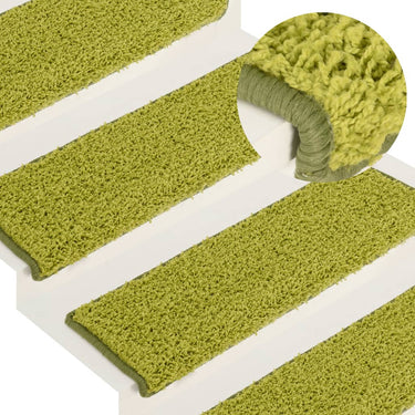 Vidaxl trapmatten 15 st 65x21x4 cm groen rechthoekige rand