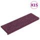 Vidaxl trapmatten 15 st 65x21x4 cm donkerpaars rechthoekige rand