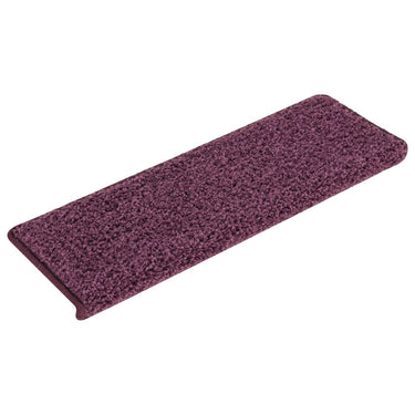 Vidaxl trapmatten 15 st 65x21x4 cm donkerpaars rechthoekige rand