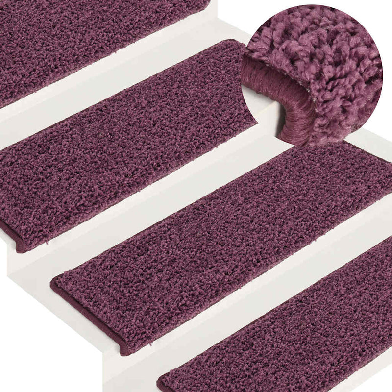 Load image into Gallery viewer, Vidaxl trapmatten 15 st 65x21x4 cm donkerpaars rechthoekige rand
