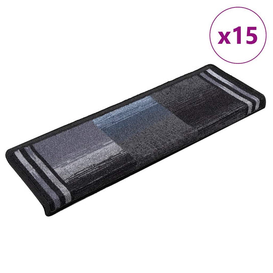 Vidaxl trapmatten zelfklevend 15 st 65x21x4 cm zwart en grijs