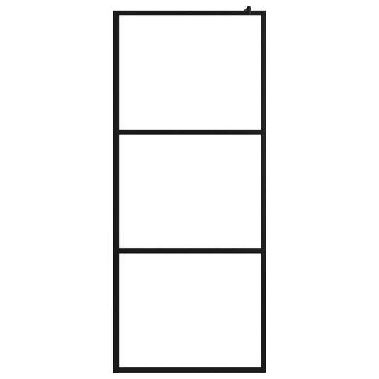 Vidaxl inloopdouchewand transparant 80x195 cm esg-glas zwart