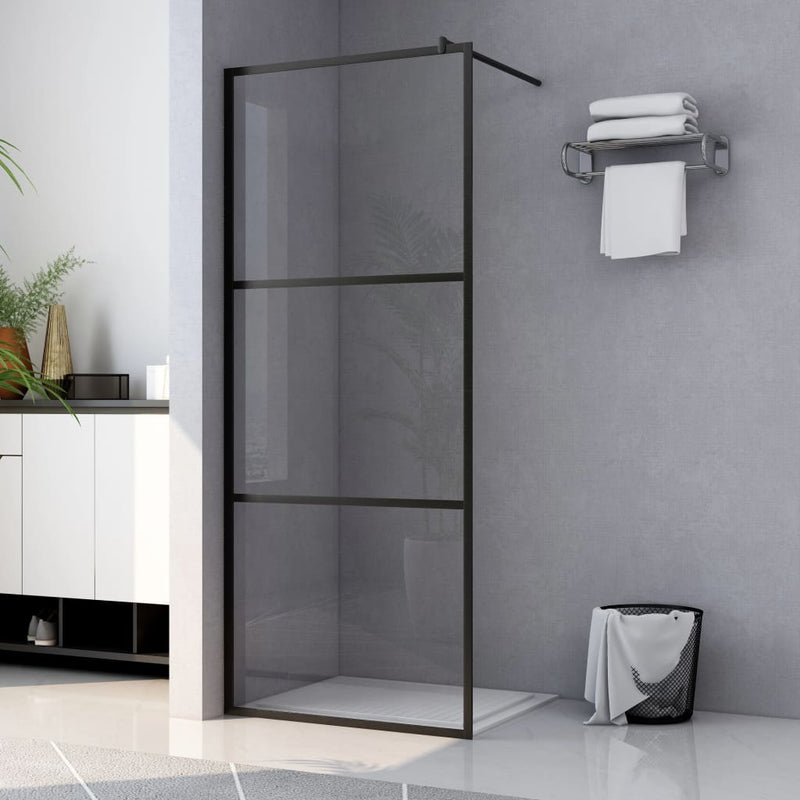 Load image into Gallery viewer, Vidaxl inloopdouchewand transparant 100x195 cm esg-glas zwart
