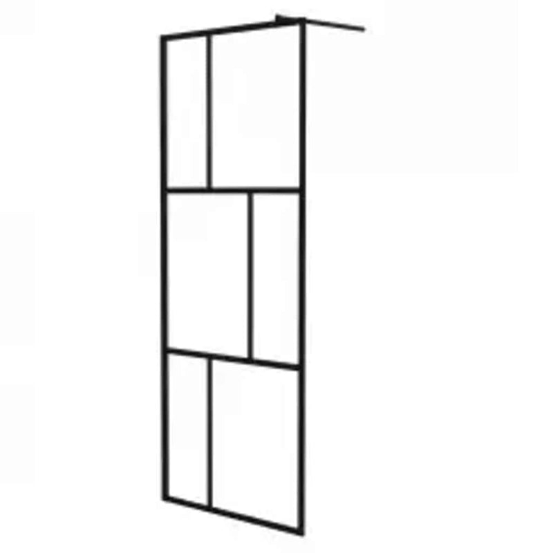Load image into Gallery viewer, Vidaxl inloopdouchewand 80x195 cm gehard glas zwart
