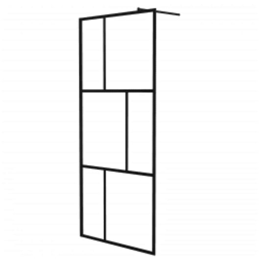 Vidaxl inloopdouchewand 90x195 cm gehard glas zwart