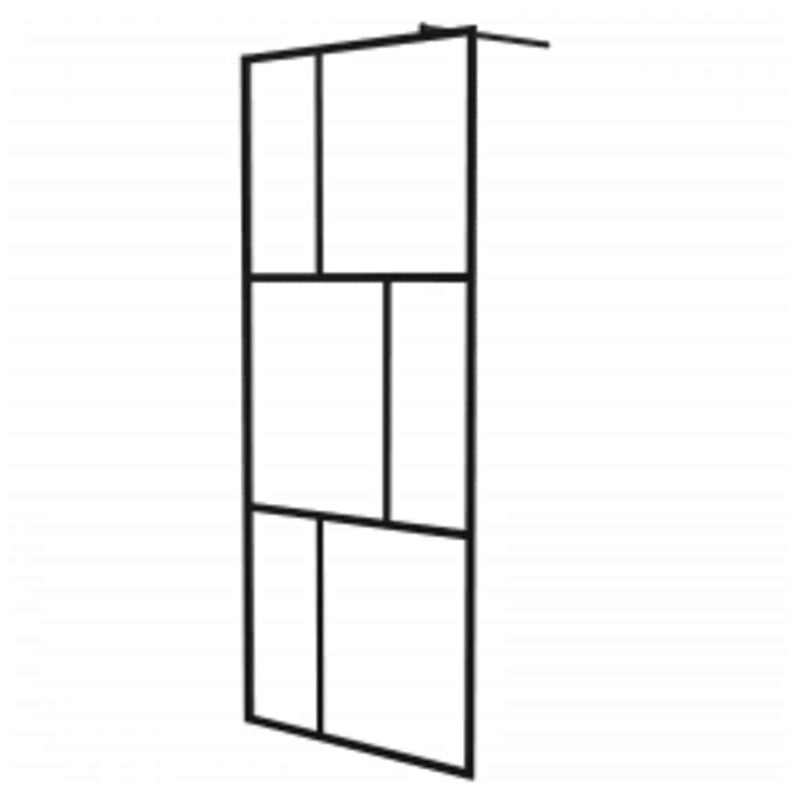 Load image into Gallery viewer, Vidaxl inloopdouchewand 90x195 cm gehard glas zwart
