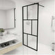 Vidaxl inloopdouchewand 90x195 cm gehard glas zwart