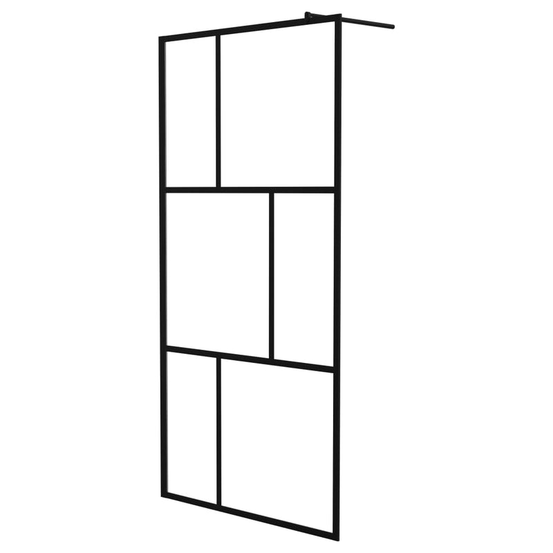 Load image into Gallery viewer, Vidaxl inloopdouchewand 100x195 cm gehard glas zwart
