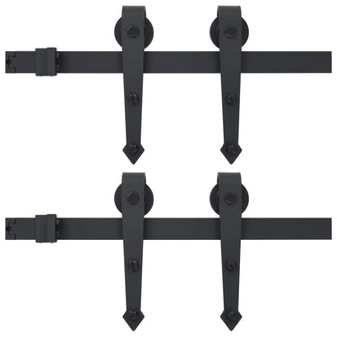 Vidaxl hardwaresets voor schuifdeuren 2 st 200 cm staal zwart