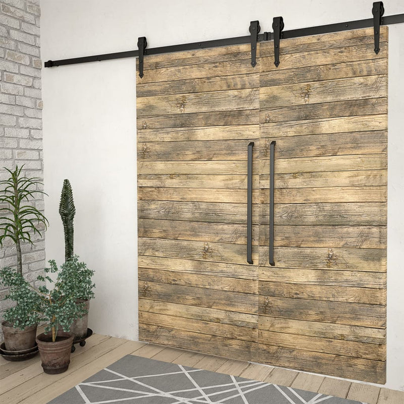 Load image into Gallery viewer, VidaXL Hardwaresets voor schuifdeuren 2 st 200 cm staal zwart
