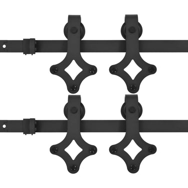 Vidaxl hardwaresets voor schuifdeuren 2 st 200 cm staal zwart