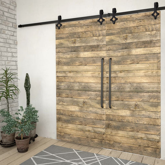 Vidaxl hardwaresets voor schuifdeuren 2 st 200 cm staal zwart