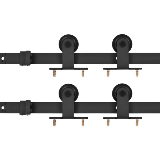 Vidaxl beslagsets voor schuifdeur 2 st 183 cm staal zwart
