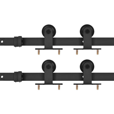 Vidaxl hardwaresets voor schuifdeuren 2 st 200 cm staal zwart