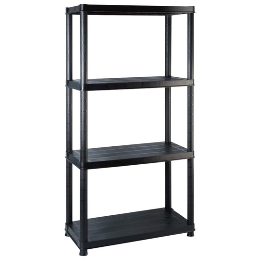 Vidaxl opbergrek 4-laags 122x30,5x130 cm kunststof zwart
