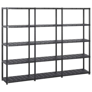 Vidaxl opbergrek 5-laags 213x38x170 cm kunststof zwart