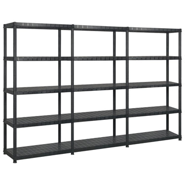 Vidaxl opbergrek 5-laags 255x40x185 cm kunststof zwart