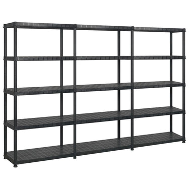 Vidaxl opbergrek 5-laags 274,5x45,7x185 cm kunststof zwart