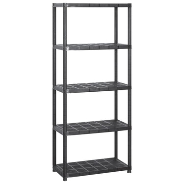 Vidaxl opbergrek 5-laags 284x38x170 cm kunststof zwart