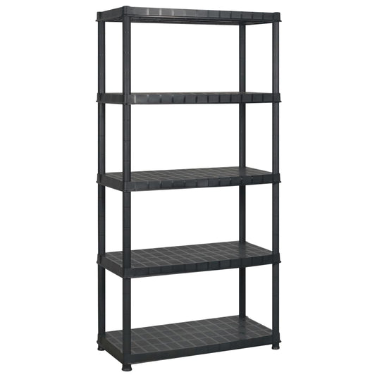 VidaXL Opbergrek 5-laags 366x45,7x185 cm kunststof zwart