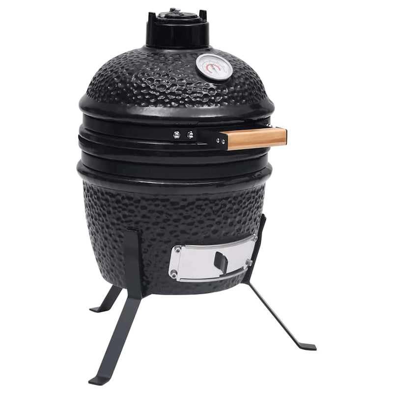 Load image into Gallery viewer, Vidaxl kamado barbecue 2-in-1 56 cm keramiek zwart
