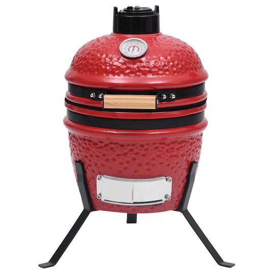 VidaXL Kamado barbecue 2-in-1 56 cm keramiek rood
