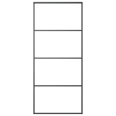 Vidaxl schuifdeur 90x205 cm aluminium en esg-glas zwart