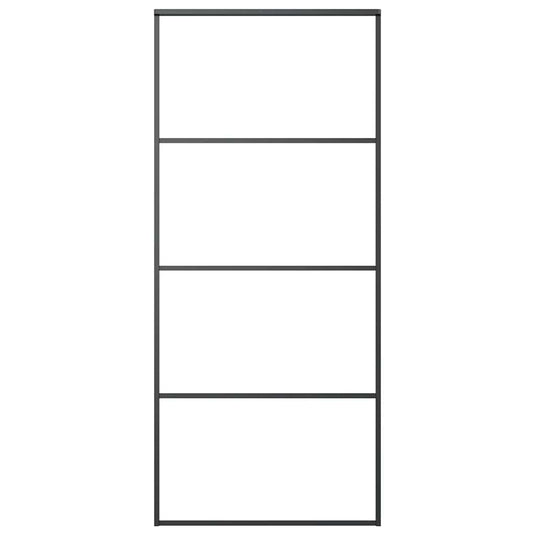 Vidaxl schuifdeur 90x205 cm aluminium en esg-glas zwart