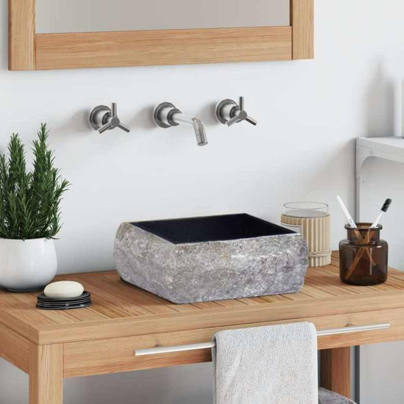 Load image into Gallery viewer, Vidaxl gootsteen 30x30x13 cm marmer zwart
