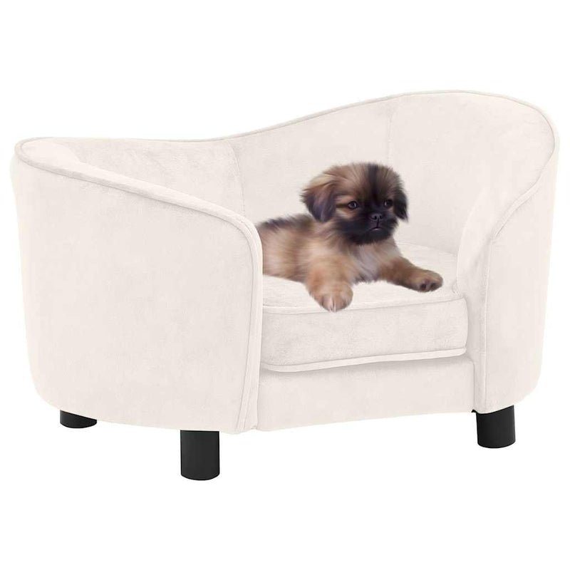 Load image into Gallery viewer, Vidaxl hondenbank 69x49x40 cm pluche crèmekleurig

