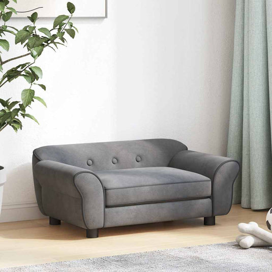 Vidaxl hondenbank 72x45x30 cm pluche donkergrijs