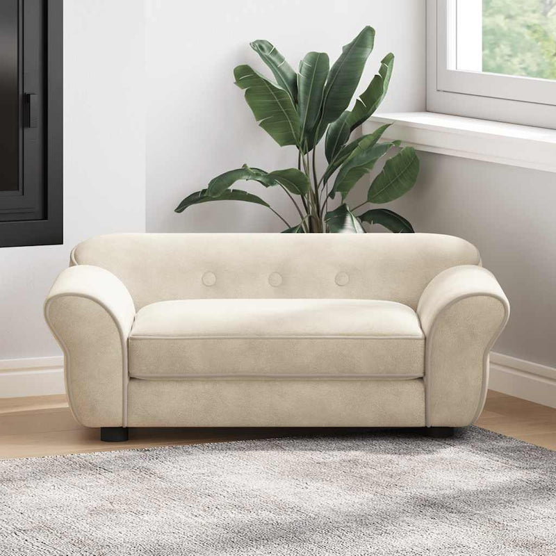 Load image into Gallery viewer, Vidaxl hondenbank 72x45x30 cm pluche crèmekleurig
