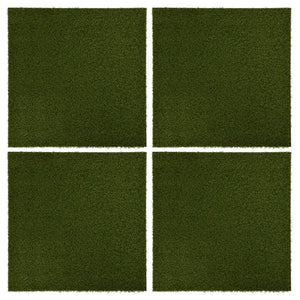 VidaXL Kunstgrastegels 4 st 50x50x2,5 cm rubber