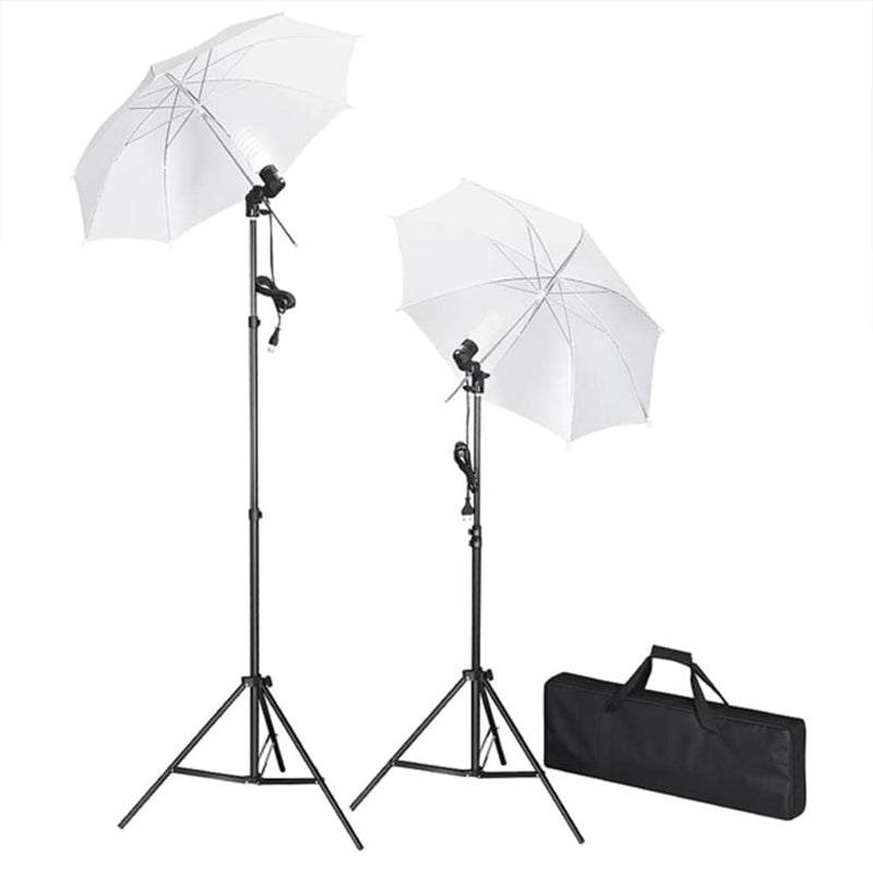 Load image into Gallery viewer, Vidaxl fotostudioset met lampen, paraplu's, achtergrond en reflector
