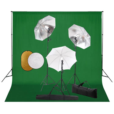 Vidaxl fotostudioset met lampen, paraplu's, achtergrond en reflector