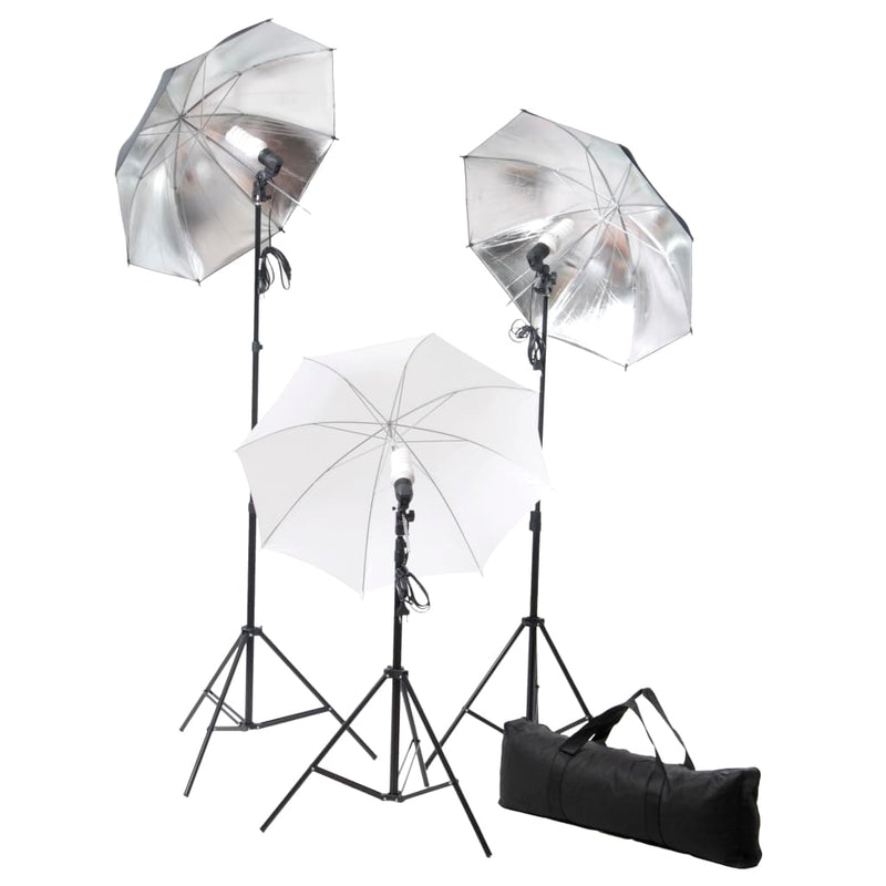 Load image into Gallery viewer, Vidaxl fotostudioset met lampen, paraplu's, achtergrond en reflector
