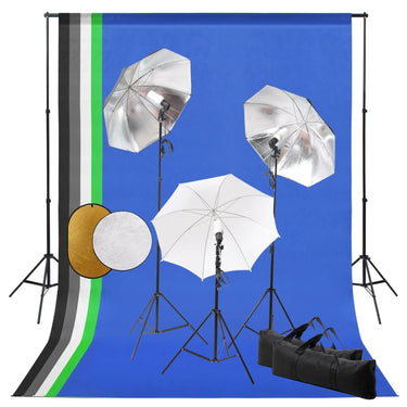 Vidaxl fotostudioset met lampen, paraplu's, achtergrond en reflector