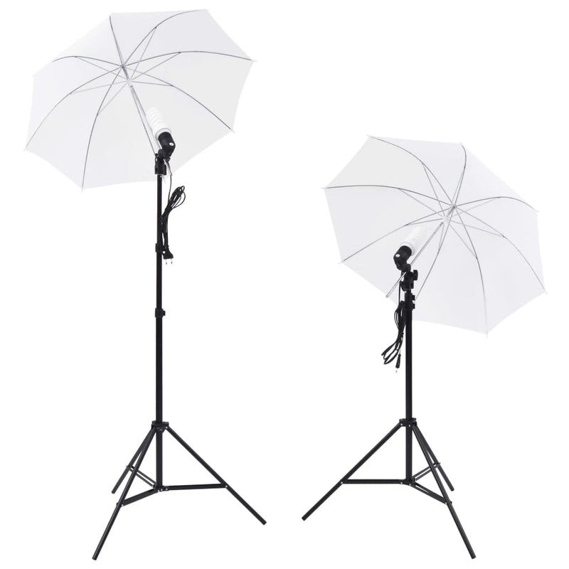Load image into Gallery viewer, Vidaxl fotostudioset met lampen, paraplu's, achtergrond en reflector
