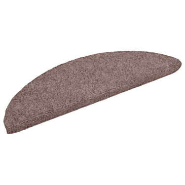 Vidaxl trapmatten zelfklevend 5 stuks 56x17x3 cm lichtbruin halfrond
