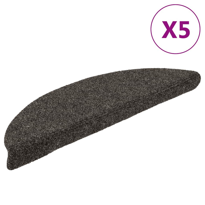 Load image into Gallery viewer, Vidaxl trapmatten zelfklevend 5 stuks 56x17x3 cm antraciet halfrond
