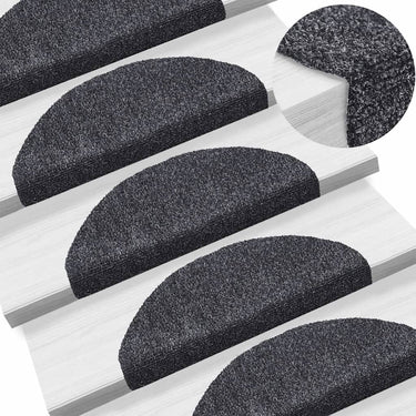 Vidaxl trapmatten zelfklevend 10 st 65x21x4 cm donkergrijs halfrond groot